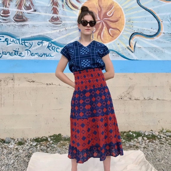 Ace&Jig Daphne Skirt/Strapless Dress in Copper/Neptune sz S - Picture 5 of 8